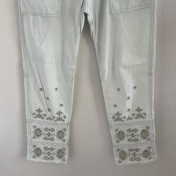 By Anthropologie The Wanderer Neutral Eyelet Lace Pants 29 - Picture 4 of 9